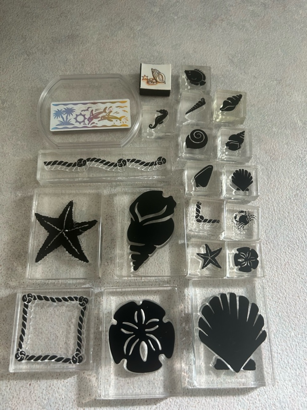 Vintage SEA LIFE Rubber Stamp Set